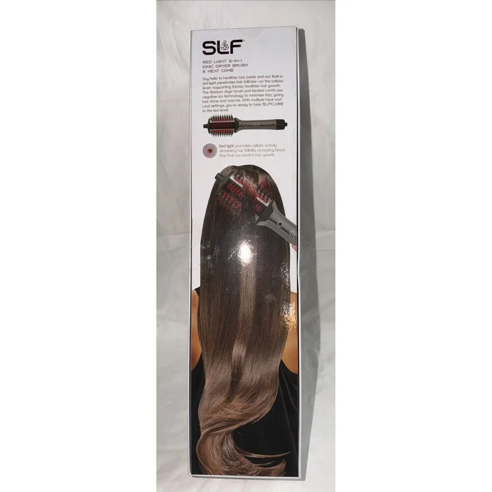 SLF Red Light Therapy 5-in-1 Ionic Dry Hair Brush & Heat Comb OPEN BOX
